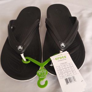 Men's Crocs Crocband Flip Flops Black Size 11